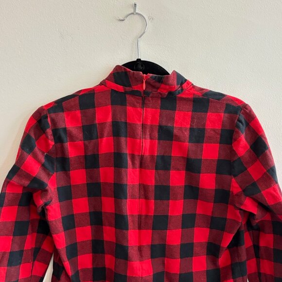 Kate Spade Saturday Buffalo Check Long-Sleeve Blouse - Red and Black, Size S - Picture 4 of 4